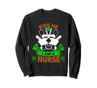 Kiss Me I'm A Nurse Lucky Charm Shamrock St Patricks Day Sudadera