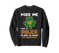 Kiss Me I'm A Police Funny Shamrock St Patricks Day Sudadera