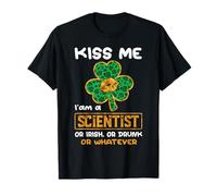 Kiss Me I'm A Scientist Funny Shamrock St Patricks Day Camiseta