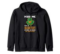 Kiss Me I'm A Scientist Funny Shamrock St Patricks Day Sudadera con Capucha