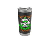 Kiss Me I'm A Trucker Skull Lucky Shamrock St Patricks Day Vaso térmico de acero inoxidable de doble pared
