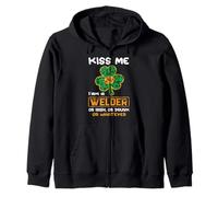 Kiss Me I'm A Welder Funny Shamrock St Patricks Day Sudadera con Capucha