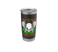 Kiss Me I'm A Welder Skull Lucky Shamrock St Patricks Day Vaso térmico de acero inoxidable de doble pared