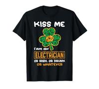 Kiss Me I'm An Electrician with Shamrock St Patricks Day Camiseta