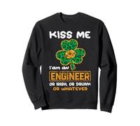 Kiss Me I'm An Engineer with Shamrock St Patricks Day Sudadera