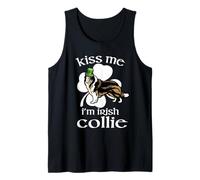 Kiss Me I'm Collie Dog Shamrock St Patricks Day Camiseta sin Mangas
