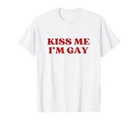 Kiss Me I'm Gay Y2k Aesthetic Trendy Funny LGBT Gay Camiseta
