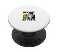 Kiss Me I'm Irish Funny Pop Art Día de San Patricio PAPL2128 PopSockets PopGrip Adhesivo