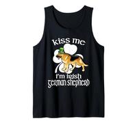 Kiss Me I'm Irish German Shepherd Dog Funny St Patricks Day Camiseta sin Mangas
