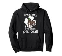 Kiss Me I'm Irish Pit Bull Dog Shamrock St Patricks Day Sudadera con Capucha