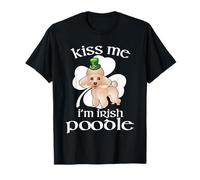 Kiss Me I'm Irish Poodle Dog Shamrock St Patricks Day Camiseta