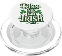 Kiss Me I'm Irish Retro Shamrock Celebration Design PopSockets PopGrip para MagSafe