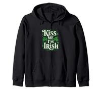 Kiss Me I'm Irish Retro Shamrock Celebration Design Sudadera con Capucha