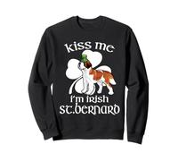 Kiss Me I'm Irish St Bernard Dog Shamrock St Patricks Day Sudadera
