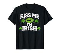 Kiss Me I'm Irish St Patrick's Day Shamrock Lucky Girls Irish Camiseta
