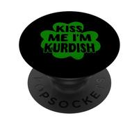 Kiss Me I'm Kurdo Disfraz de San Patricio Kurdo PopSockets PopGrip Adhesivo