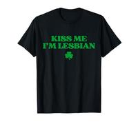 Kiss Me I'm Lesbian Shirt LGBTQ Funny St Patricks Day Camiseta