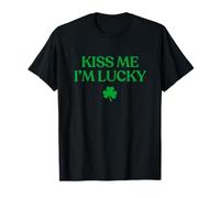 Kiss Me I'm Lucky Shirt Shamrock Funny St Patricks Day Irish Camiseta