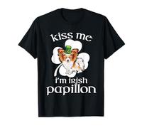 Kiss Me I'm Papillon Dog Shamrock St Patricks Day Camiseta