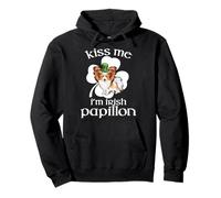 Kiss Me I'm Papillon Dog Shamrock St Patricks Day Sudadera con Capucha