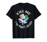 Kiss Me I'm Part Irish Scottish Clover Día de San Patricio Camiseta