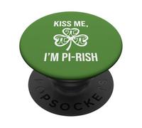 Kiss Me Im Pi-Rish Shamrock Pi Day Símbolo Día de San Patricio PopSockets PopGrip Adhesivo