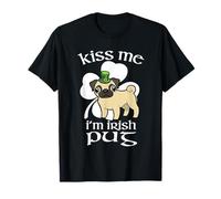 Kiss Me I'm Pug Dog Shamrock St Patricks Day Camiseta