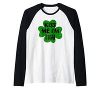 Kiss Me I'm Thai - Disfraz Divertido para el día de San Patricio de Tailandia Camiseta Manga Raglan