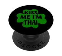 Kiss Me I'm Thai - Disfraz Divertido para el día de San Patricio de Tailandia PopSockets PopGrip Adhesivo