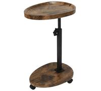 kiss me Mesa auxiliar en forma de C, mesa auxiliar de altura ajustable con 4 ruedas para sofá, dormitorio, sala de estar, oficina, balcón y patio (A)