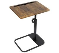 kiss me Mesa auxiliar para TV, pequeña mesa de altura ajustable en forma de C, mesa auxiliar con brazo para sofá, con ranura para teléfono y tableta, para sofá, cama, sala de estar, dormitorio, balcón