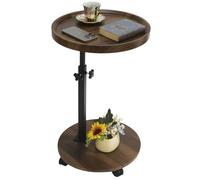 kiss me Mesa auxiliar redonda para sala de estar, mesa auxiliar ajustable de estilo moderno, mesa de refrigerio, mesa de café, mesa de té, mesita de noche, mesa de sofá, mesa para dormitorio, balcón y