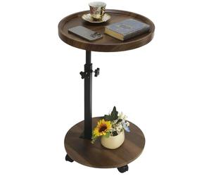 kiss me Mesa auxiliar redonda para sala de estar, mesa auxiliar ajustable de estilo moderno, mesa de refrigerio, mesa de café, mesa de té, mesita de noche, mesa de sofá, mesa para dormitorio, balcón y