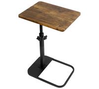 kiss me Mesa con bandeja de TV, mesa pequeña de altura ajustable en forma de C para sofá, cama, mesa de sala de estar, escritorio para laptop, sala de estar, dormitorio, balcón y patio (marrón)