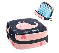 Kiss Me Pink Whale-01 - Bolsa de almacenamiento para servilletas sanitarias, Varios colores, 4.7x6.6x6.6 in/12x17x17 cm