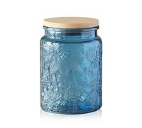 kiss me Tarros de vidrio vintage con tapa, 700 ml/680.4 g herméticos de colores, frascos de galletas para galletas, té, café, azúcar, tarros de dulces para encimera de cocina, despensa (1 paquete de