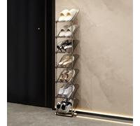 kiss me Zapatero estrecho inclinado, 6/7/8 niveles, ranura transparente para zapatos, estante de almacenamiento vertical para zapatos, organizador de interior para pasillo, entrada, esquina, lugares