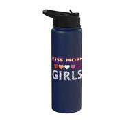 Kiss More Girls Diseño divertido orgullo lésbico Stainless Steel Insulated Water Bottle
