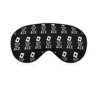 Kiss My Ace Poker Casino Sleep Mask Night Cover Eye para mujeres y hombres BlockLight para avión, viaje, siesta, correa ajustable