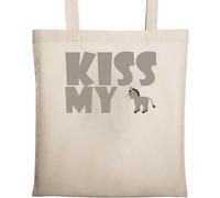Kiss My Ass Funny Grey Graphic - Bolsa de algodón ecológico natural, color beige, beige, Talla única