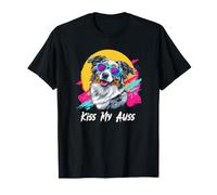 Kiss My Auss 80s 90s Blue Merle Australian Shepherd Lover Camiseta