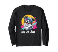 Kiss My Auss 80s 90s Blue Merle Australian Shepherd Lover Manga Larga