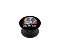 Kiss My Auss 80s 90s Blue Merle Australian Shepherd Lover PopSockets PopGrip Adhesivo