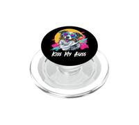 Kiss My Auss 80s 90s Blue Merle Australian Shepherd Lover PopSockets PopGrip para MagSafe