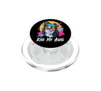 Kiss My Auss Retro 80s 90s Black Australian Shepherd Lover PopSockets PopGrip para MagSafe