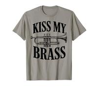 Kiss My Brass Trompeta Juego de Palabras Divertido Banda de música Músico Juego de Palabras Camiseta