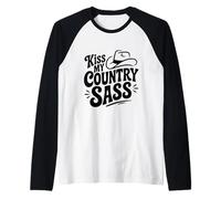 Kiss My Country SASS Southern Pride Camiseta Manga Raglan