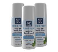 Kiss My Face Liquid Rock Roll-On Desodorant durante todo el da Proteccin Vegan y Crueldad Fragancia libre de fragancia 3 FL oz Pack of 3