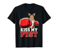 Kiss MY Fist Canguro Humor Sarcasmo Frase Provocación Camiseta