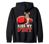 Kiss MY Fist Canguro Humor Sarcasmo Frase Provocación Sudadera con Capucha